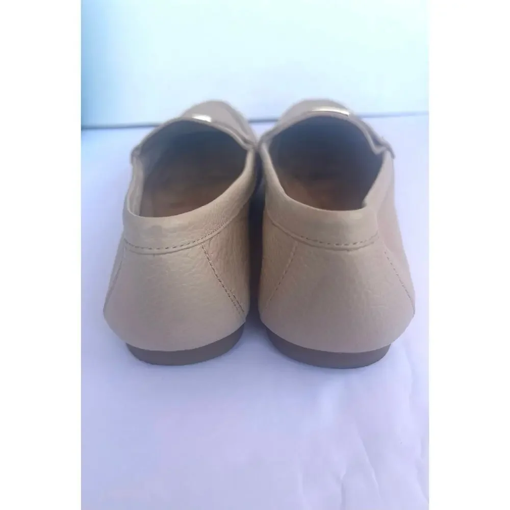 Giani Bernini Dailyn Beige Leather‎ Slip On Casual Comfort Loafer Shoes Sz 9M